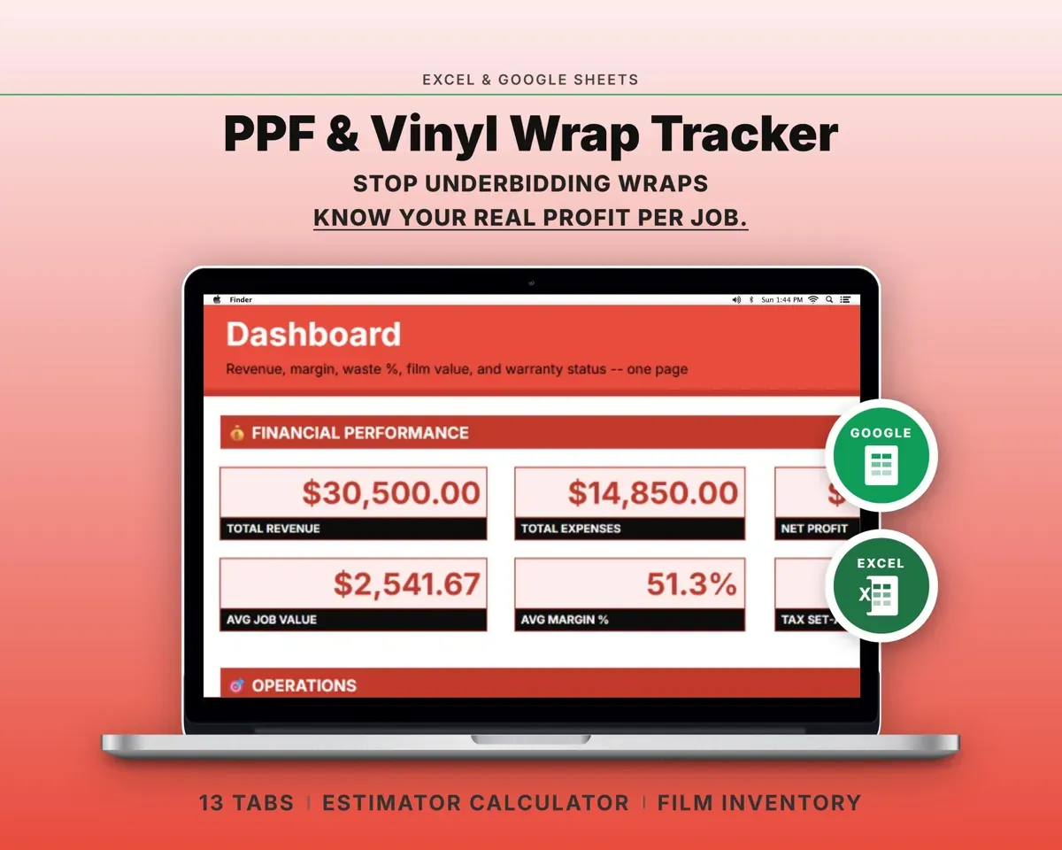 PPF Vinyl Wrap Business Tracker preview 1
