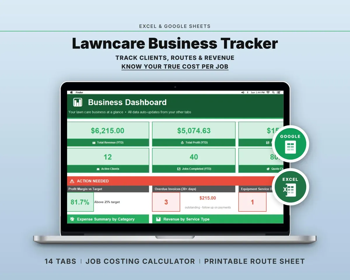 Lawn Care Business Tracker preview 1