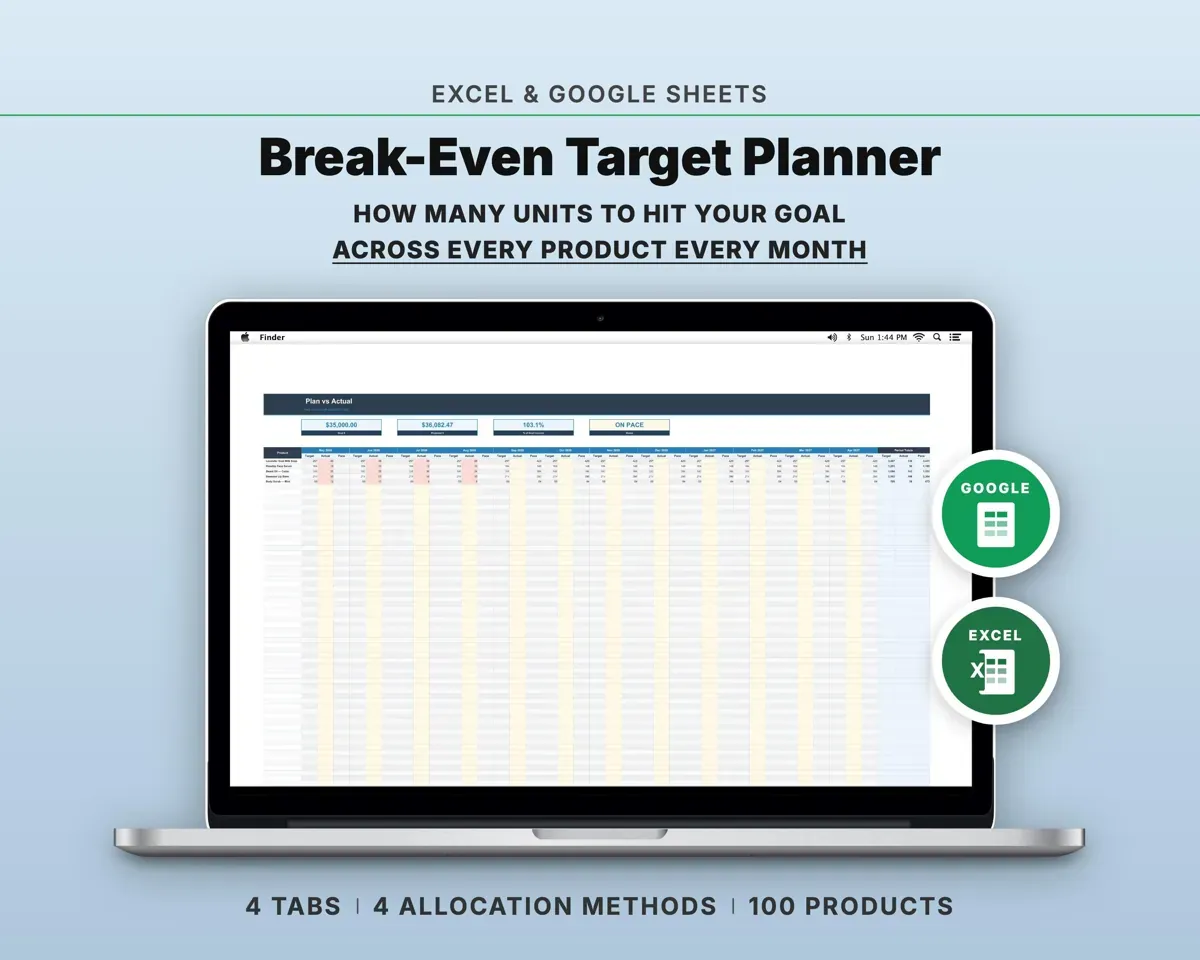 Multi-Product Break-Even Calculator preview 1