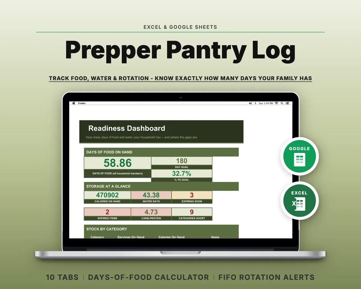 Prepper Food Storage Tracker preview 1