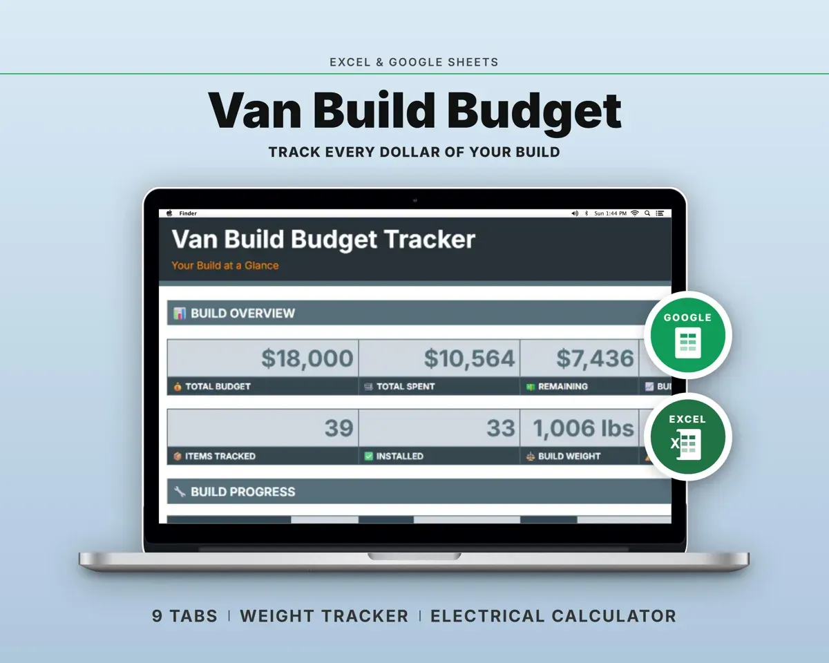 Van Build Budget Tracker preview 1