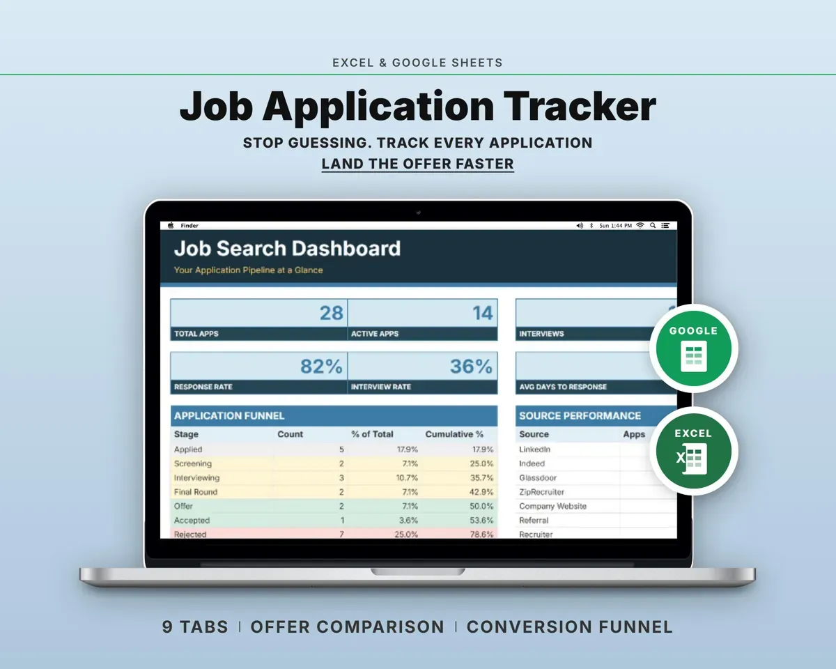 Job Application Tracker Spreadsheet preview 1