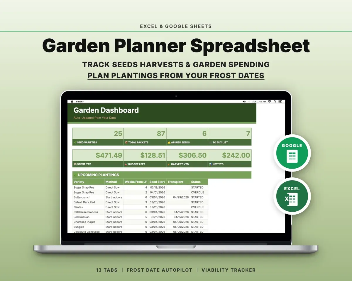 Garden Planner Spreadsheet preview 1