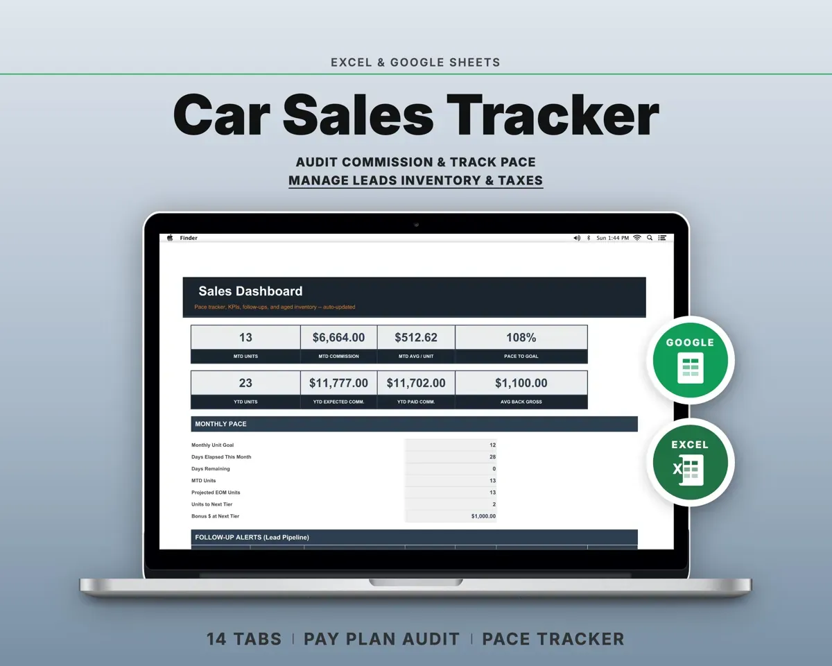 Car Sales Tracker Spreadsheet preview 1