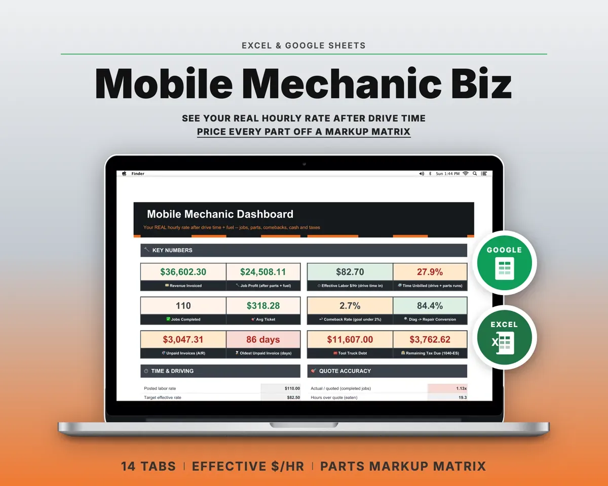 Mobile Mechanic Business Tracker preview 1