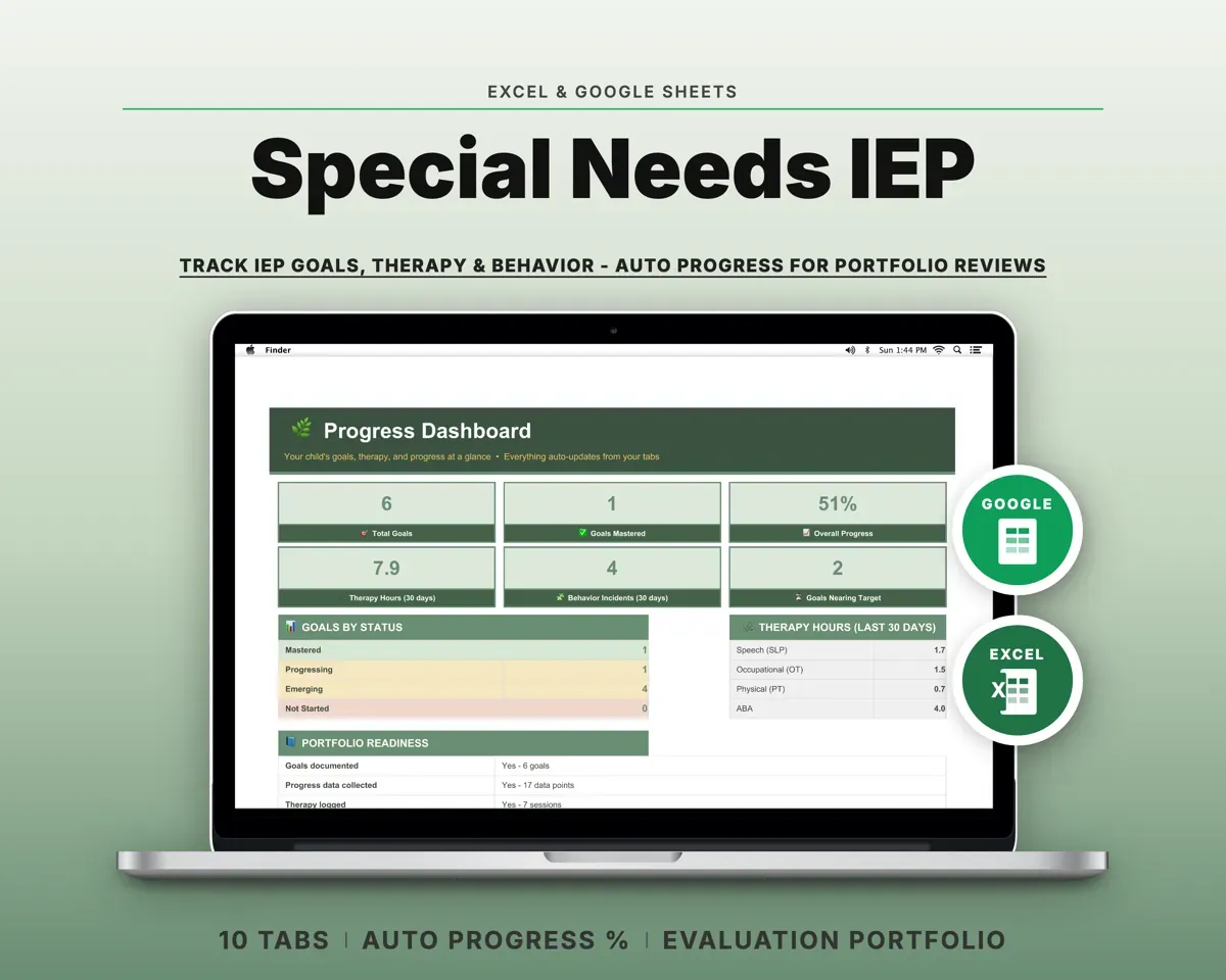 IEP Goal Tracker for Homeschool preview 1