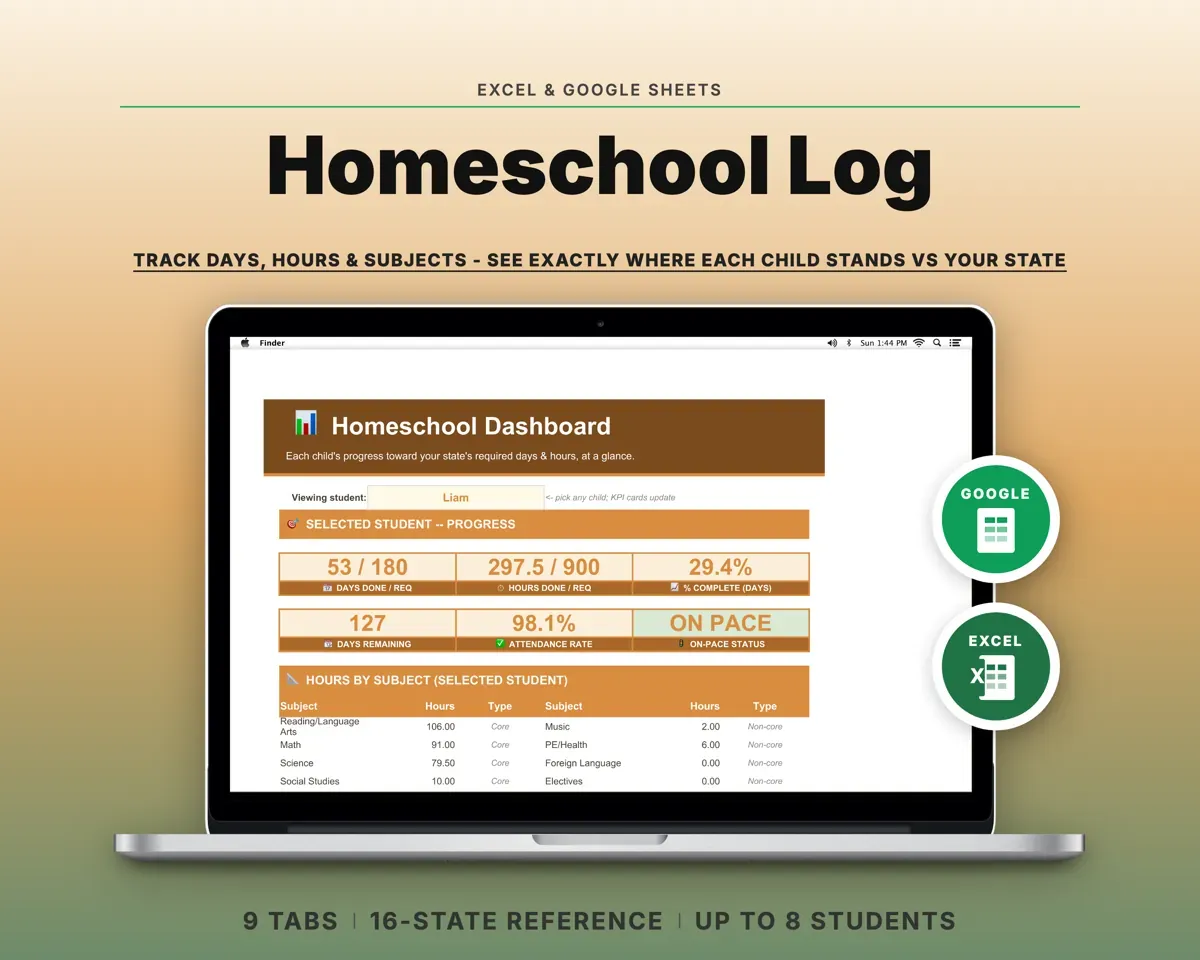 Homeschool Attendance Log preview 1