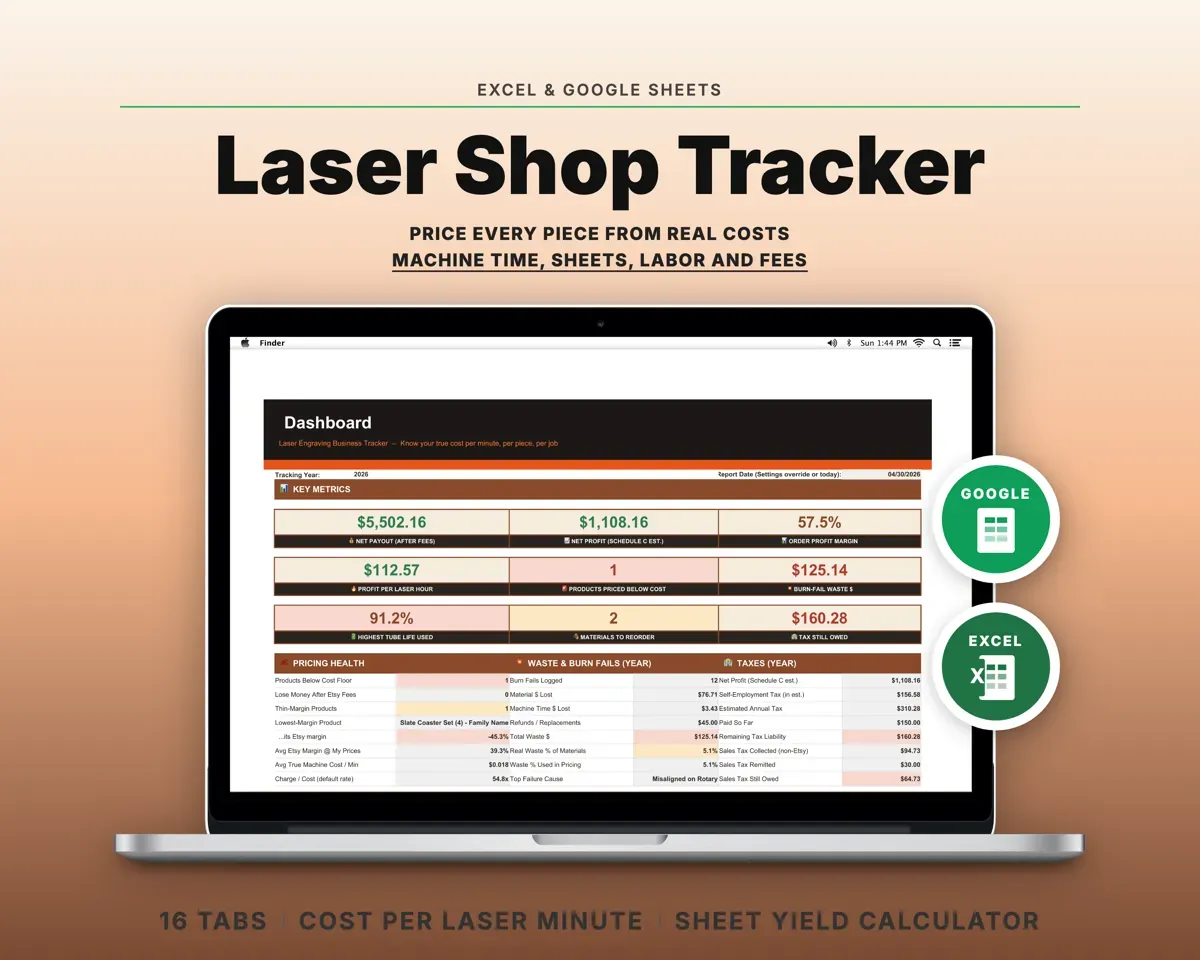 Laser Engraving Business Tracker preview 1