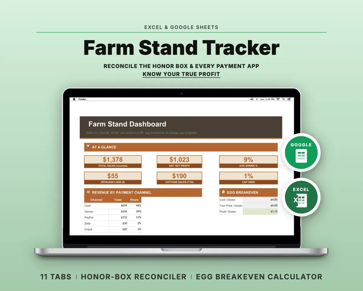 Farm Stand Tracker Spreadsheet preview 1