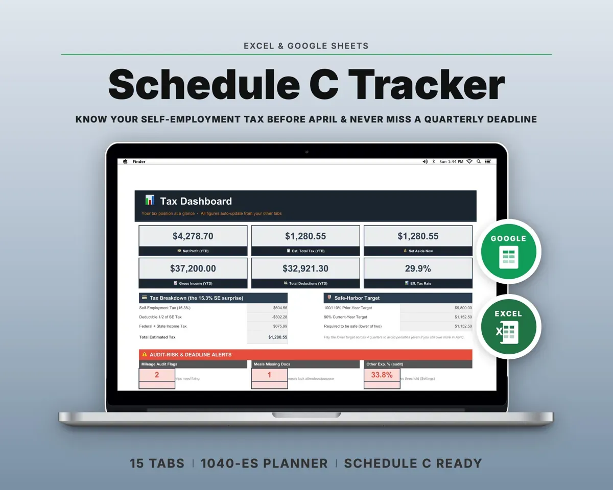 Small Business Tax Tracker Spreadsheet preview 1