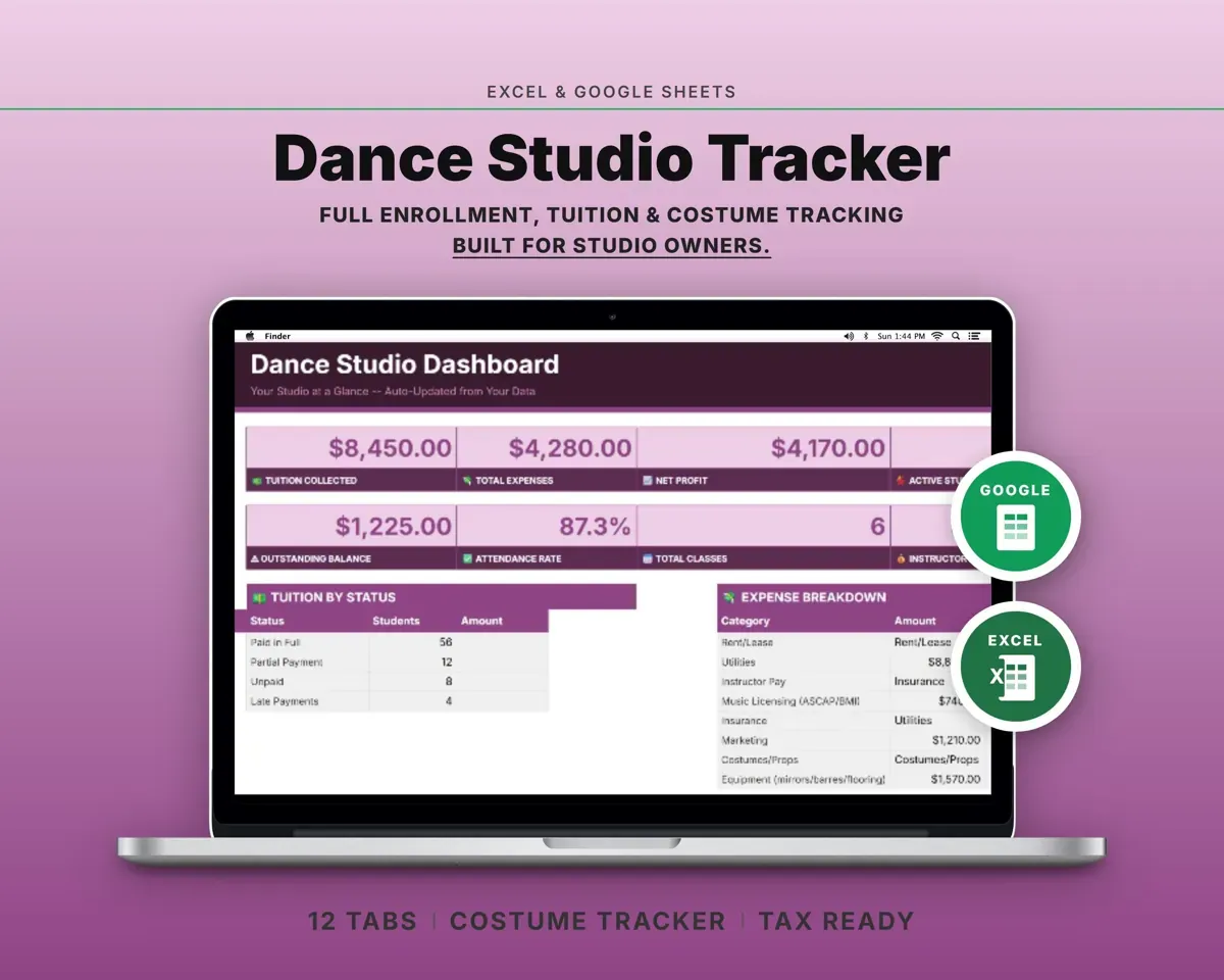 Dance Studio Business Tracker preview 1