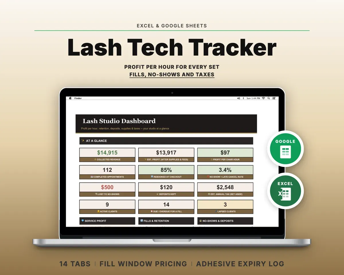Lash Tech Business Tracker preview 1