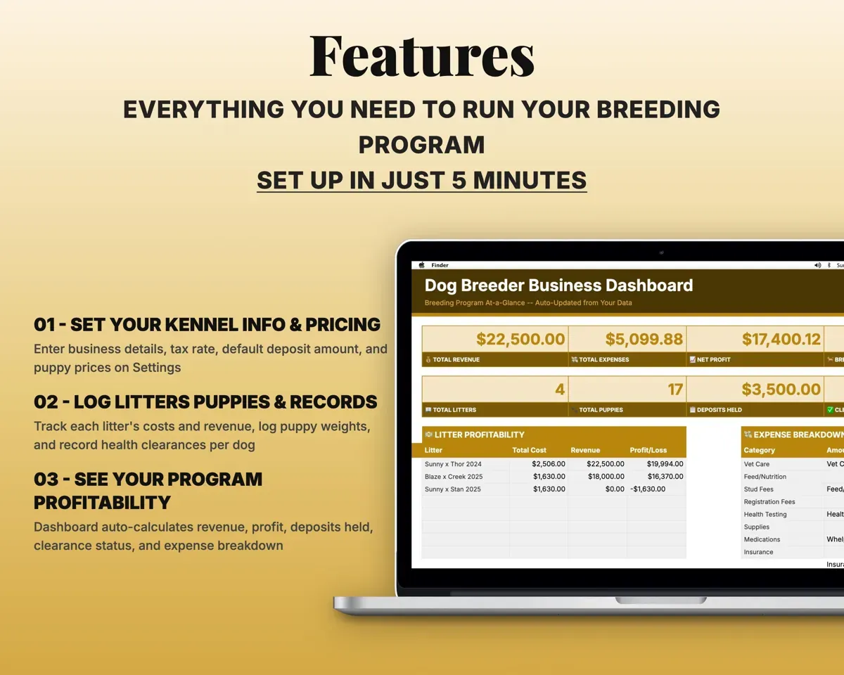 Dog Breeder Spreadsheet preview 2