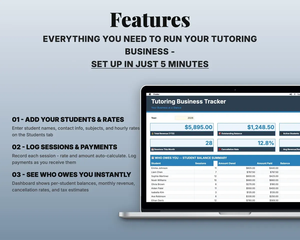 Tutoring Business Tracker preview 2