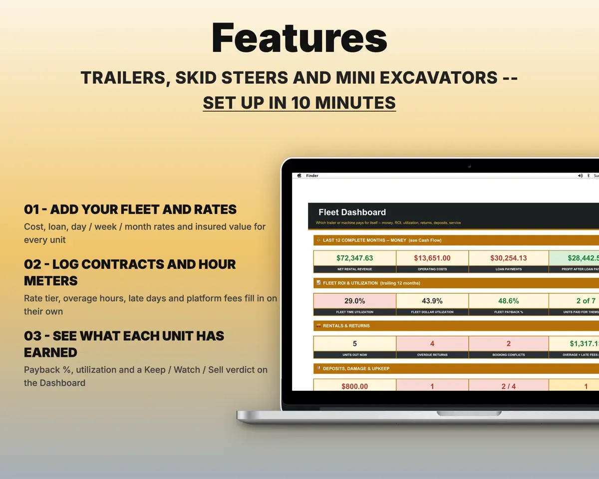Equipment Rental Business Tracker preview 2