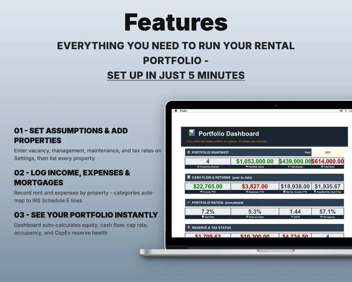 Real Estate Investment Tracker Spreadsheet preview 2