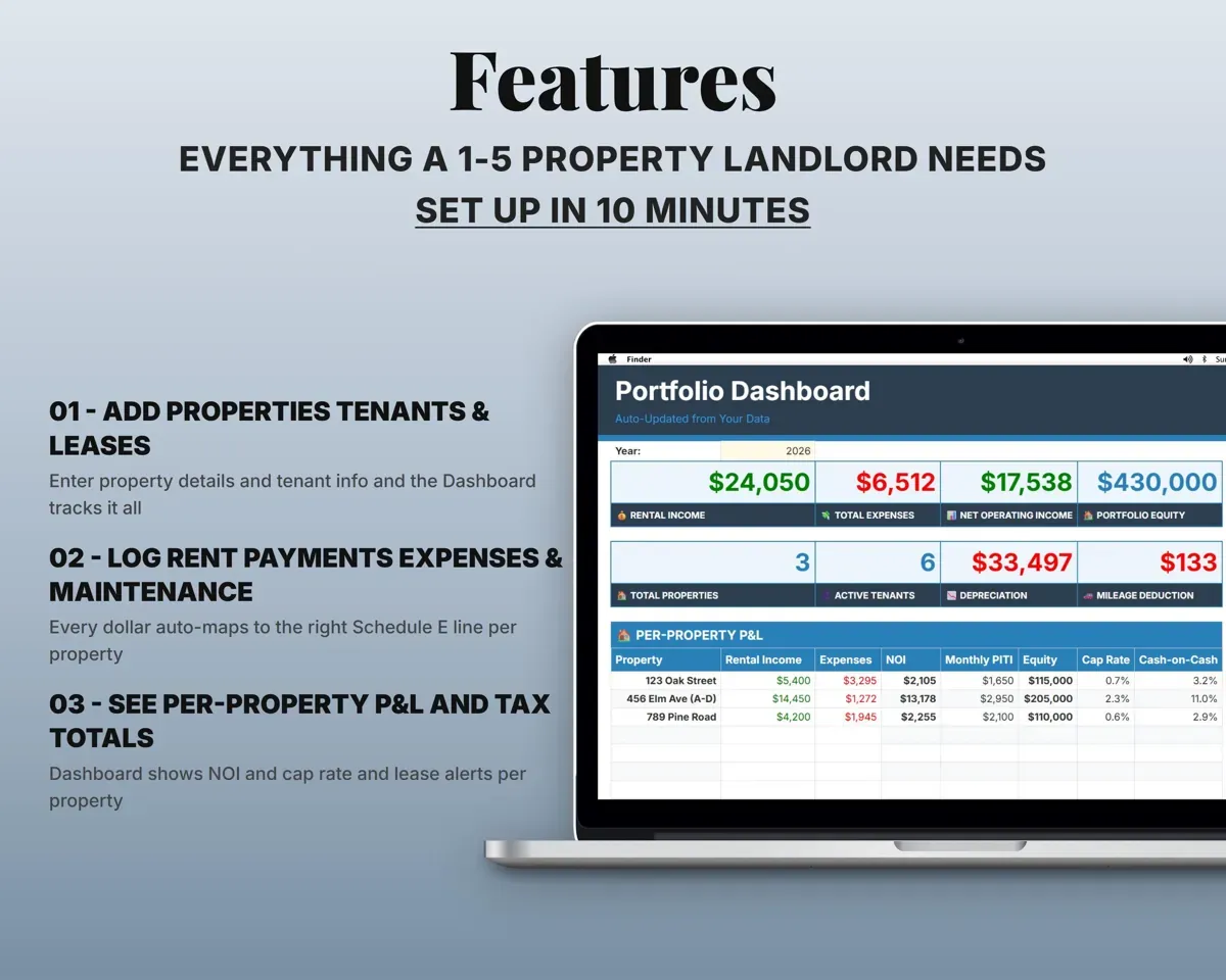 Rental Property Spreadsheet preview 2