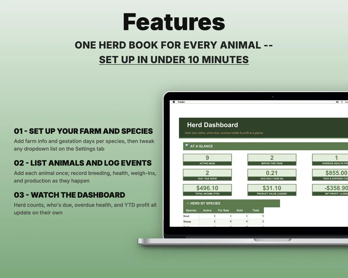 Livestock Tracker Spreadsheet preview 2
