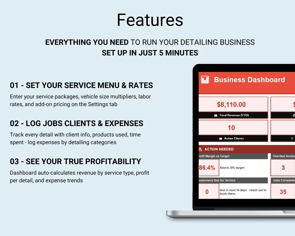 Auto Detailing Business Tracker preview 2