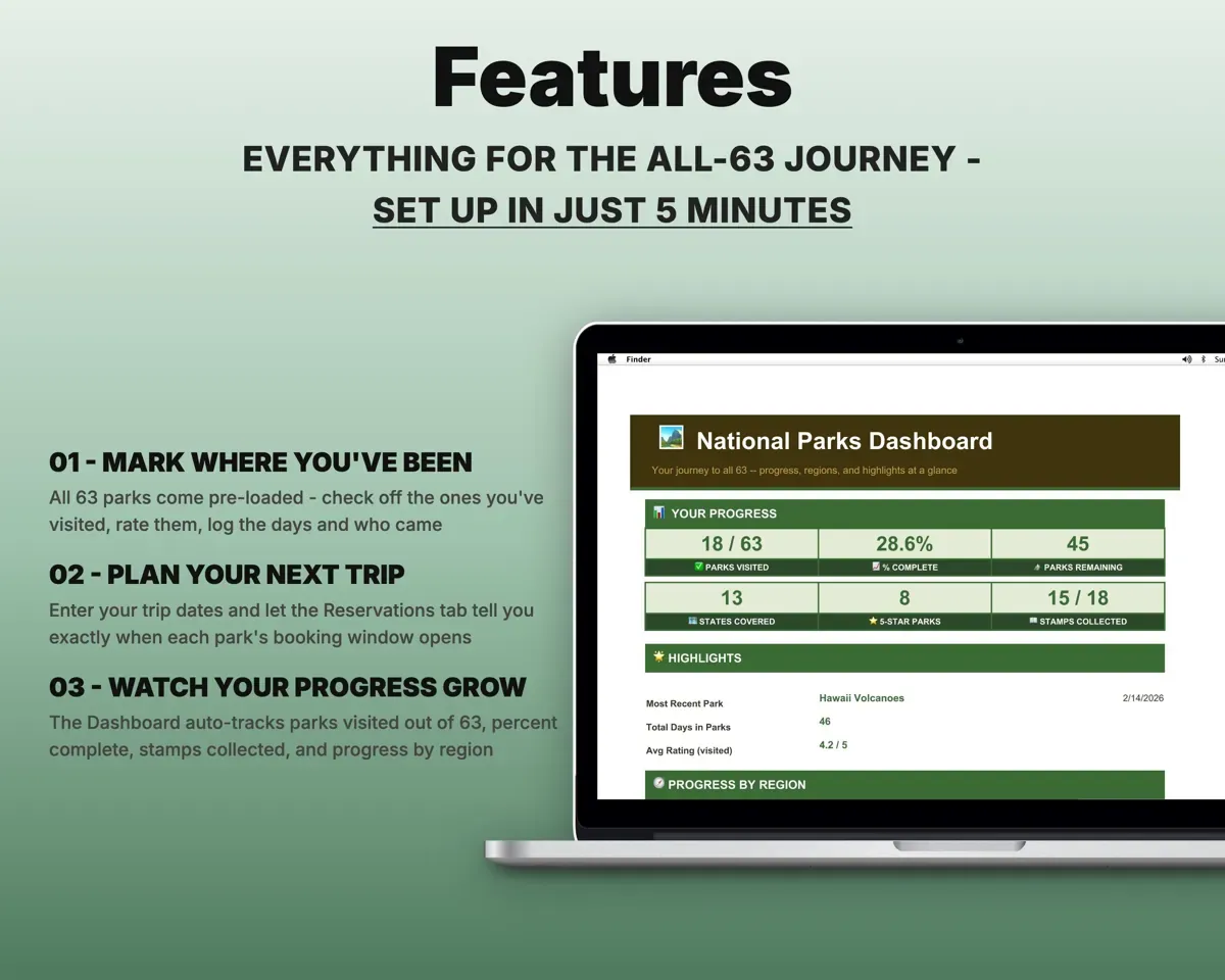 National Parks Checklist Tracker preview 2