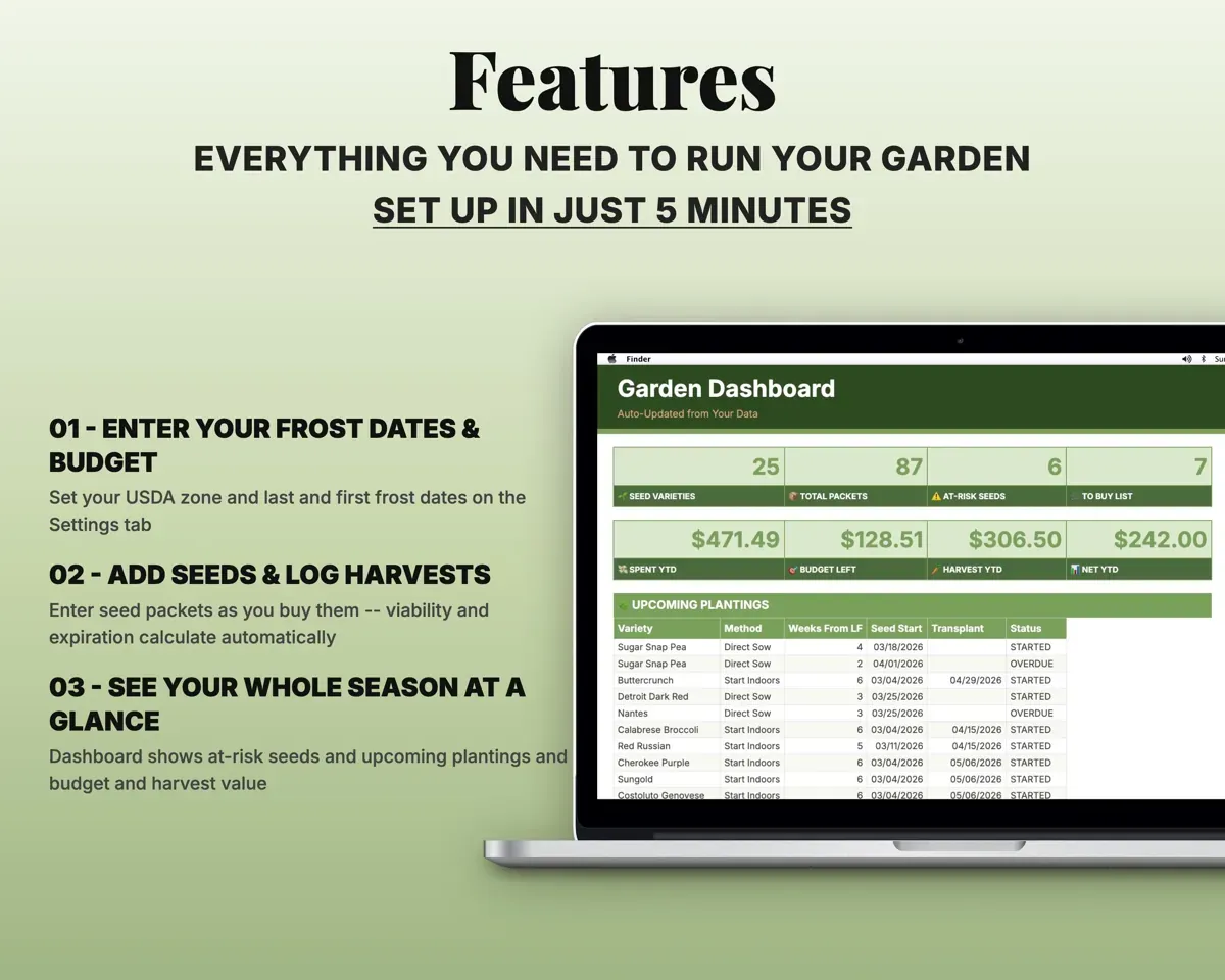 Garden Planner Spreadsheet preview 2