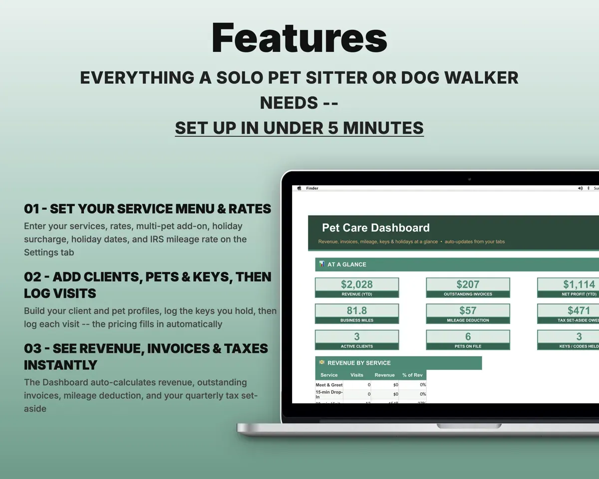 Pet Sitting Business Tracker preview 2