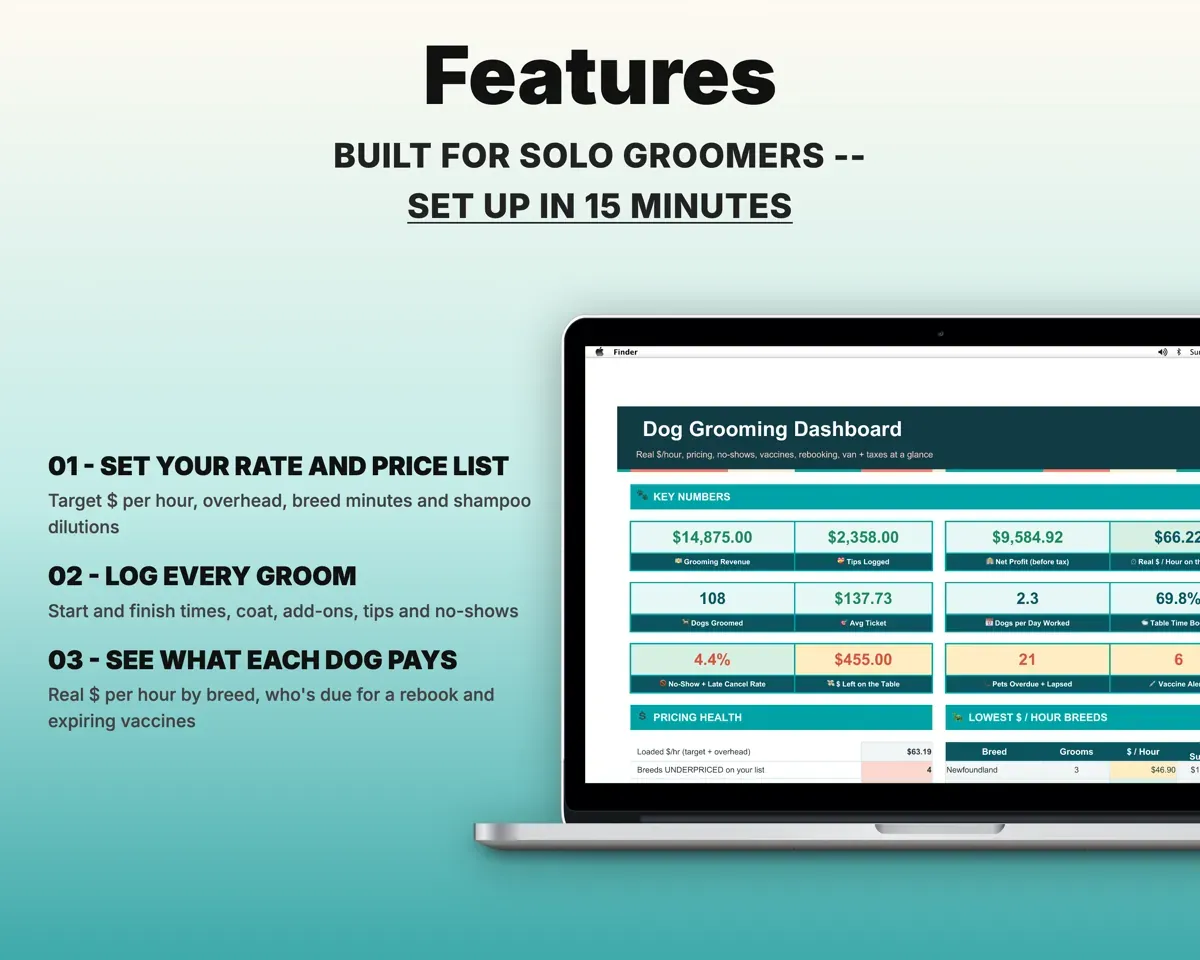 Dog Grooming Business Tracker preview 2