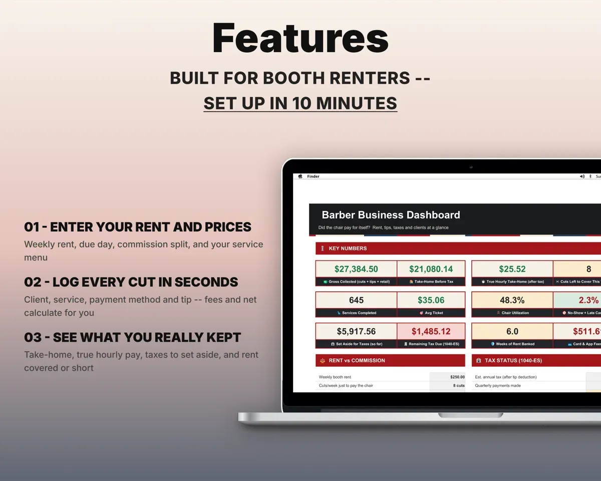 Barber Booth Rent Tracker preview 2