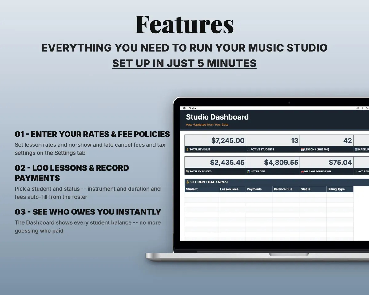 Music Teacher Studio Tracker preview 2