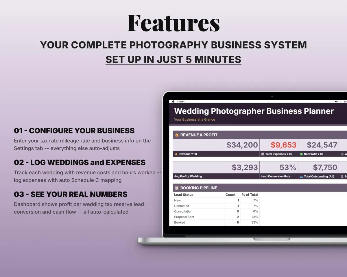 Wedding Photographer Business Planner preview 2