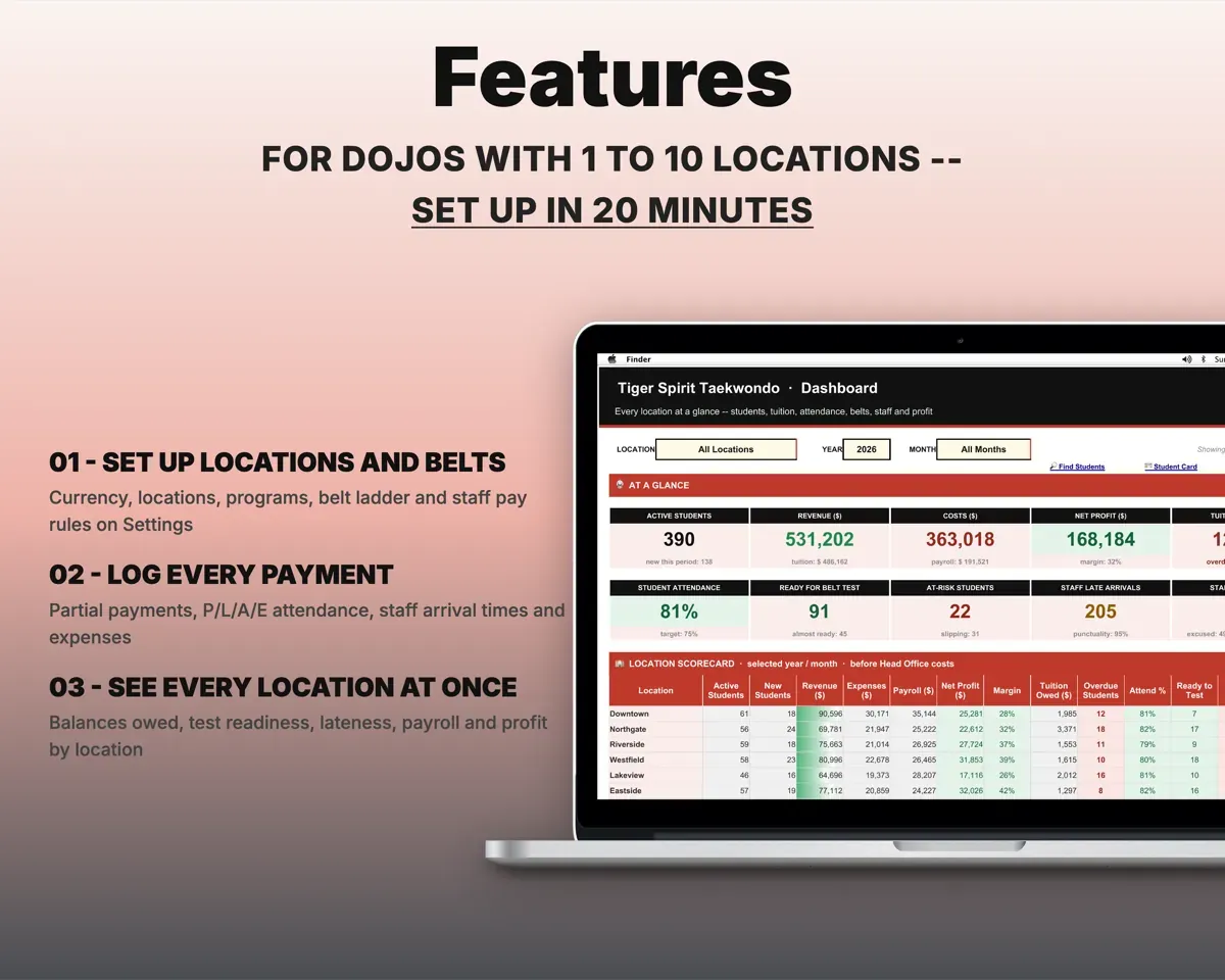 Martial Arts School Tracker preview 2