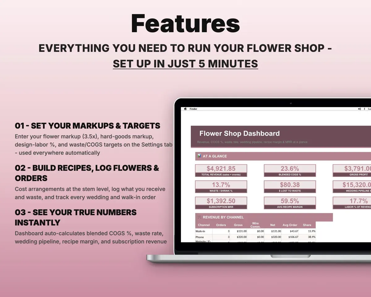 Florist Business Spreadsheet preview 2