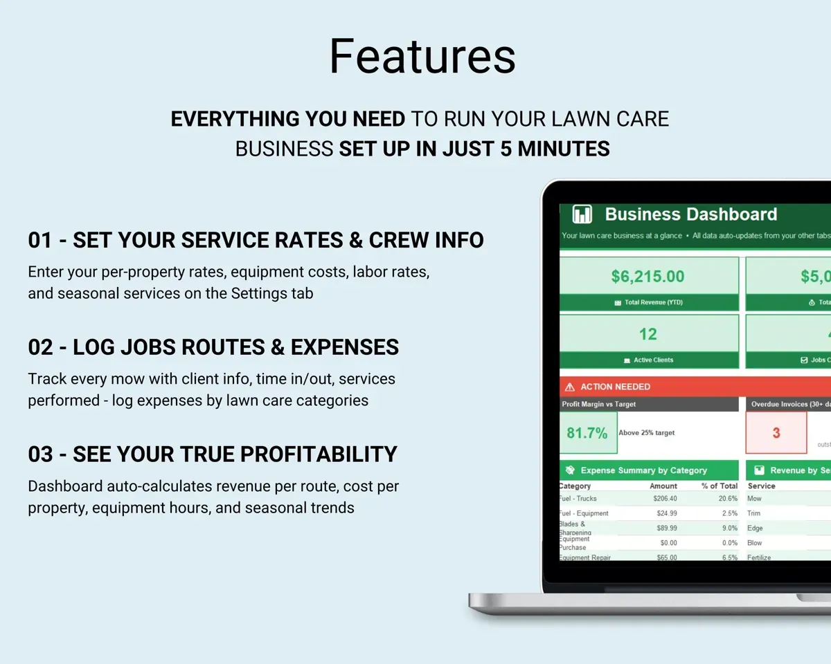 Lawn Care Business Tracker preview 2