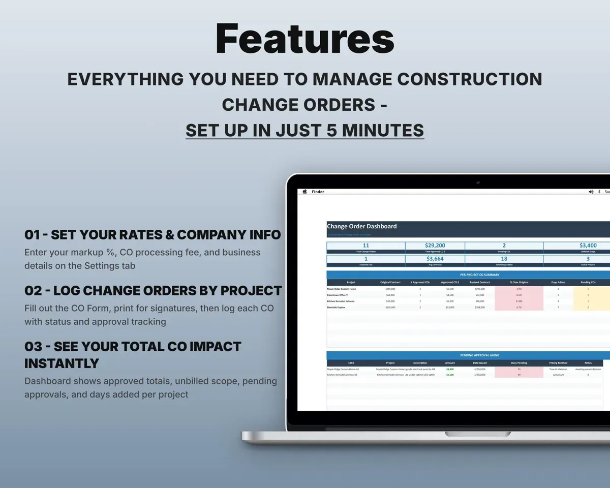 Construction Change Order Template preview 2