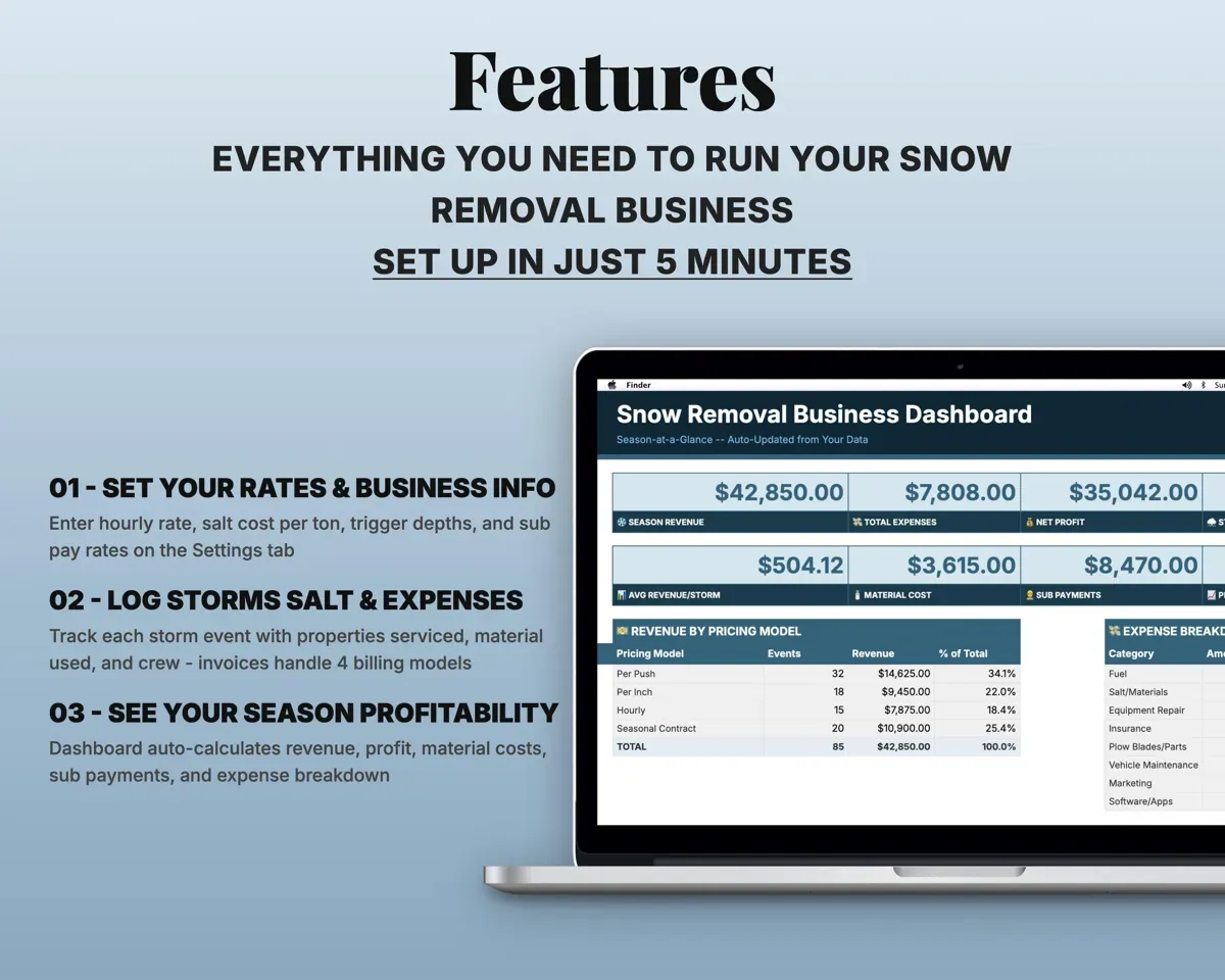 Snow Removal Business Tracker preview 2