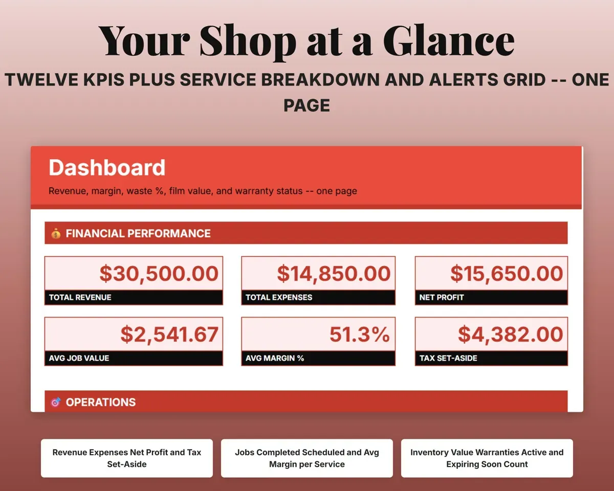 PPF Vinyl Wrap Business Tracker preview 3