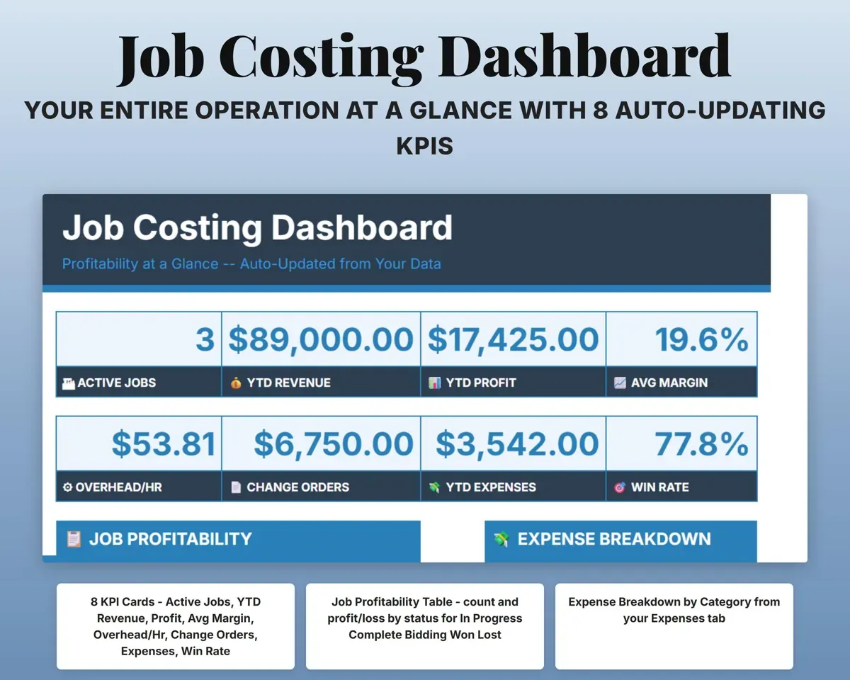 Job Costing & Bid Calculator for Contractors preview 3