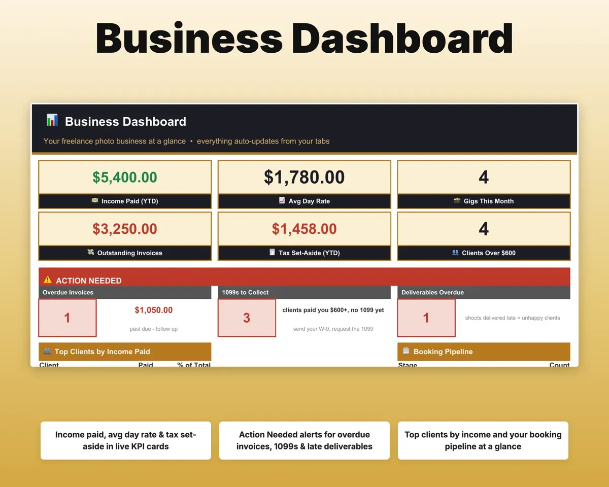 Freelance Photographer Spreadsheet preview 3