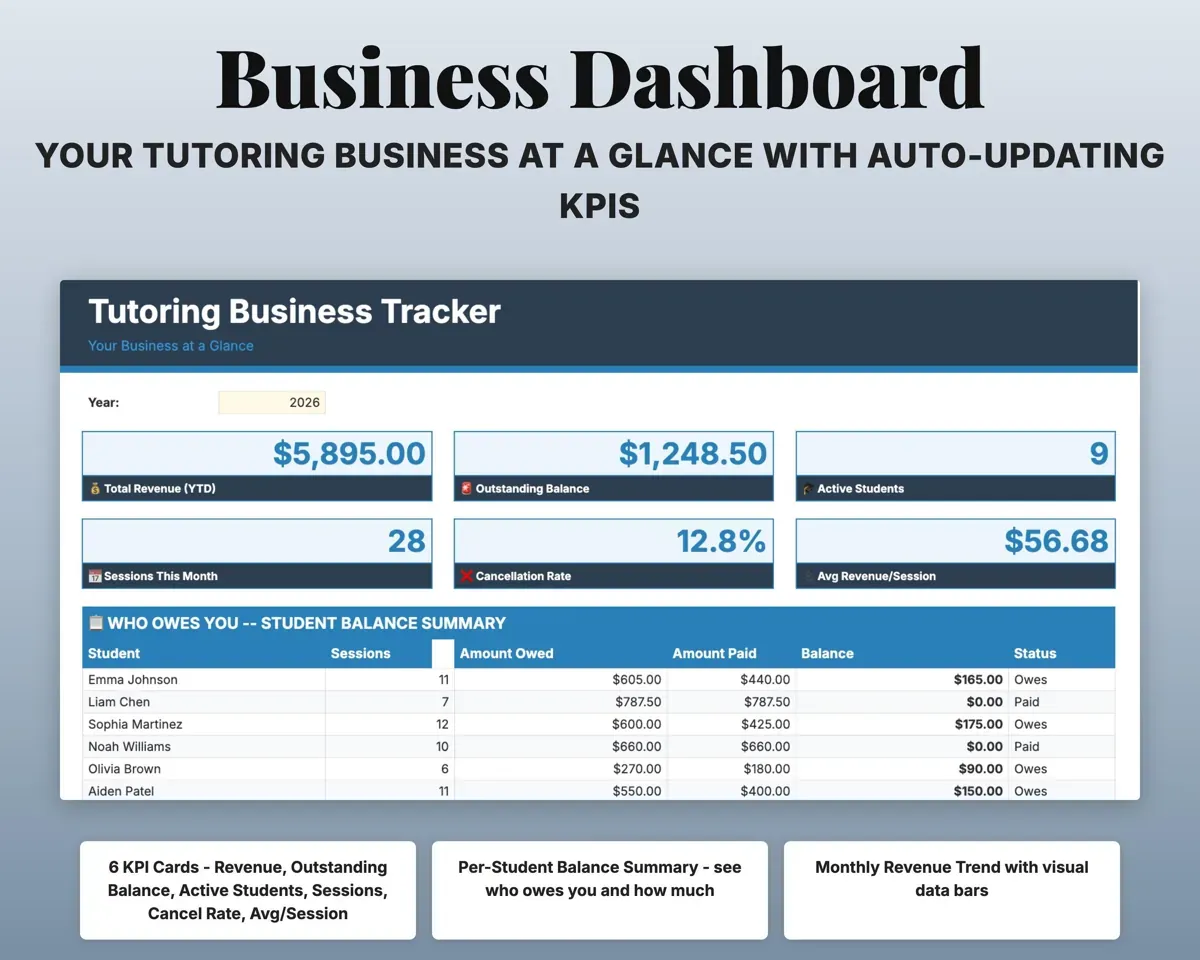 Tutoring Business Tracker preview 3