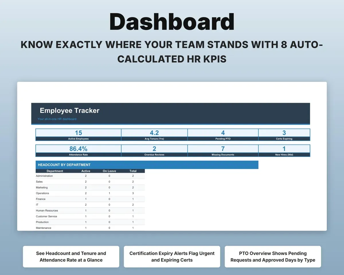 Employee Tracker Spreadsheet preview 3