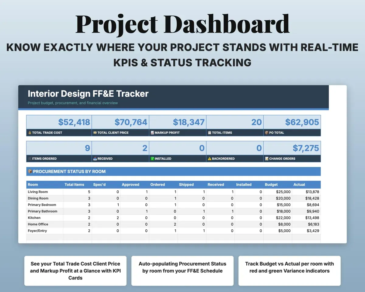 Interior Design FF&E Tracker preview 3