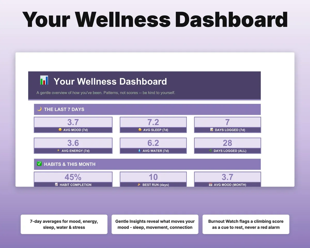 Self Care Tracker Spreadsheet preview 3