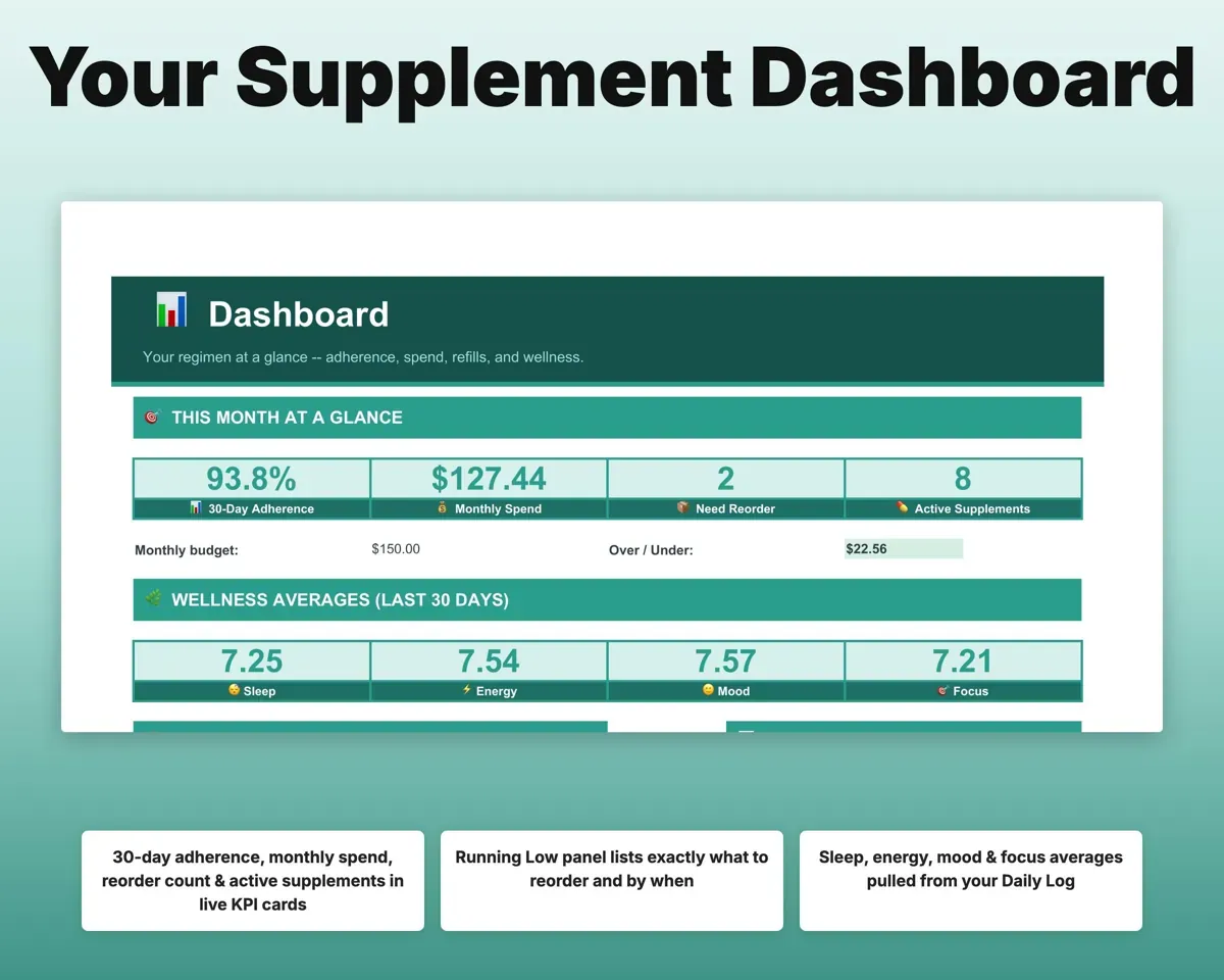 Supplement Tracker Spreadsheet preview 3
