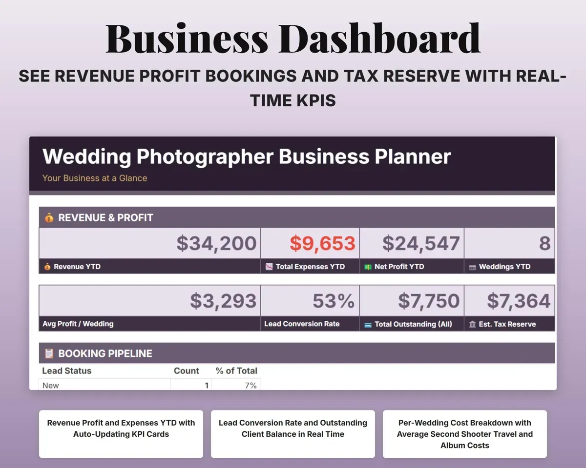 Wedding Photographer Business Planner preview 3