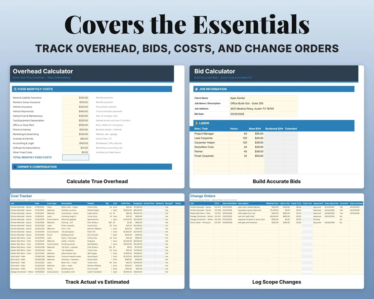 Job Costing & Bid Calculator for Contractors preview 4