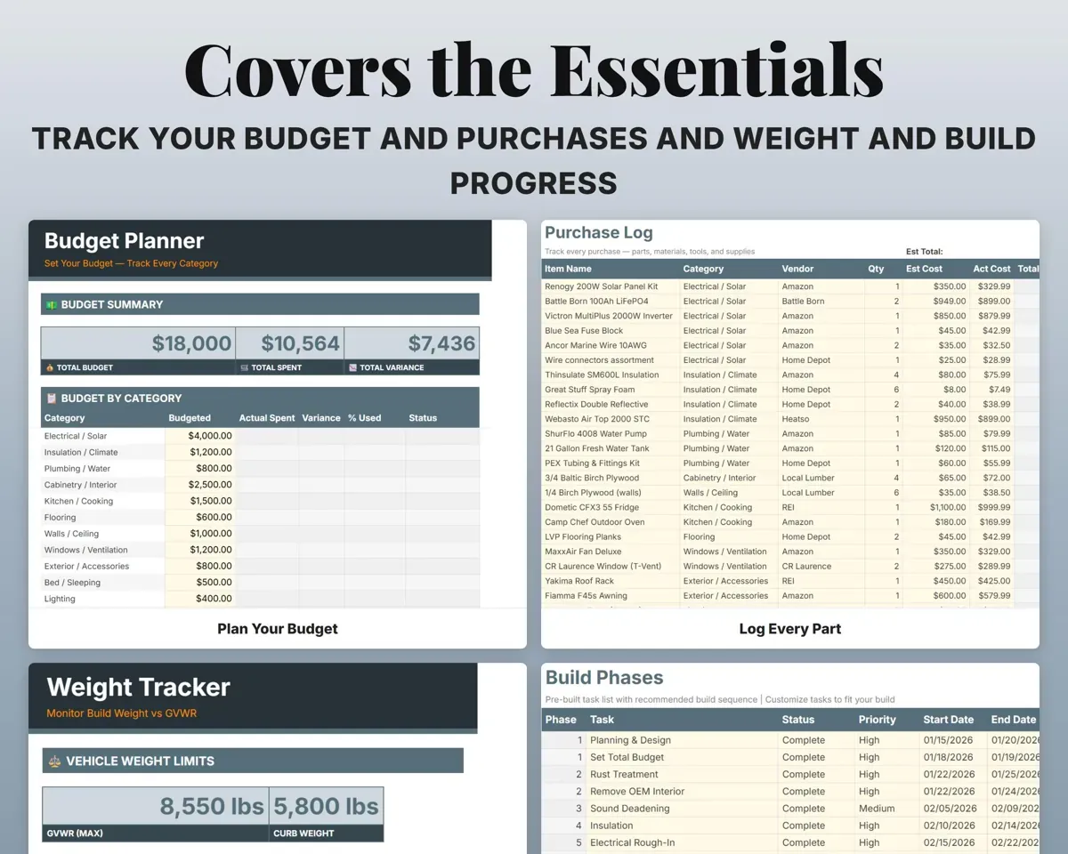 Van Build Budget Tracker preview 4