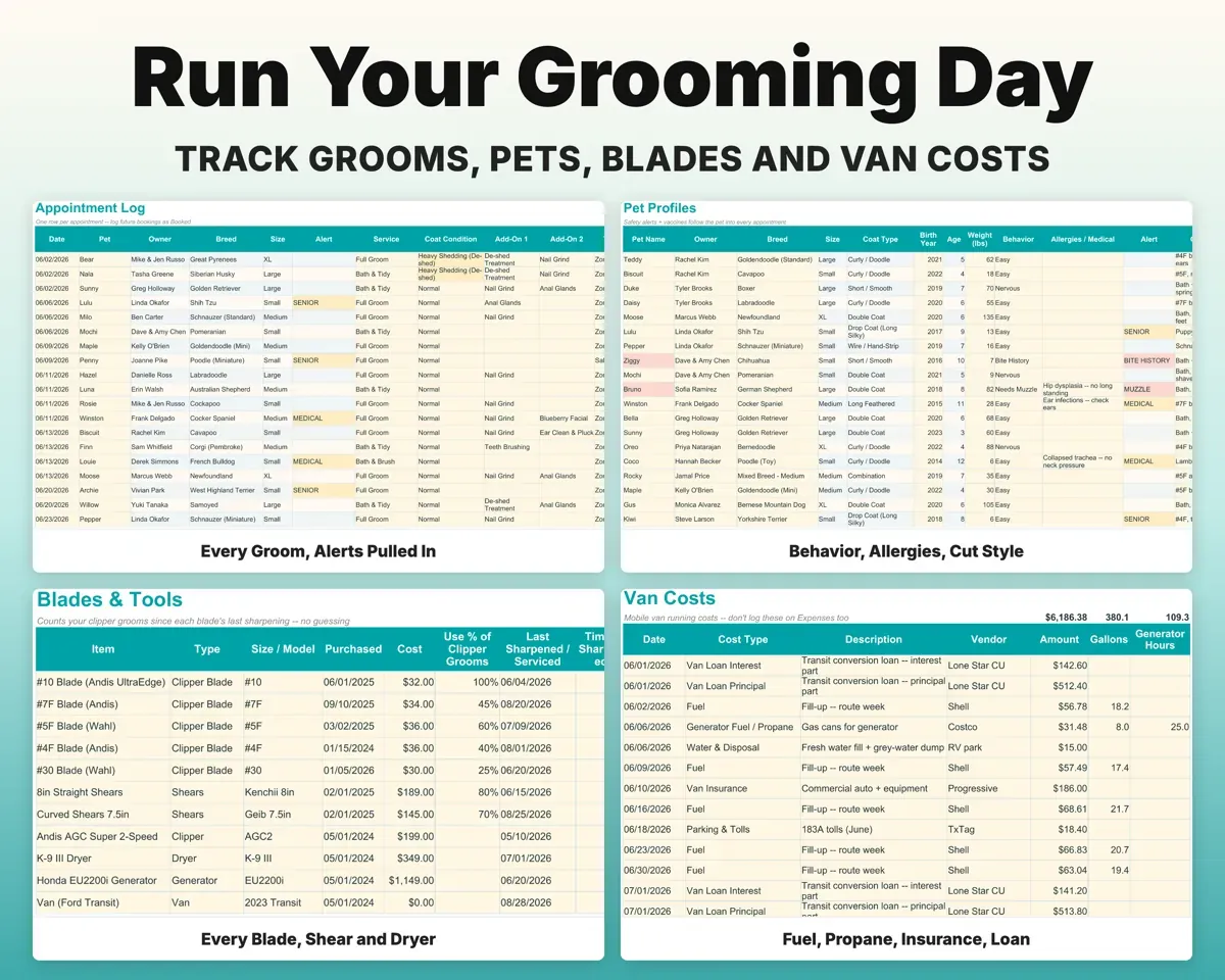 Dog Grooming Business Tracker preview 4