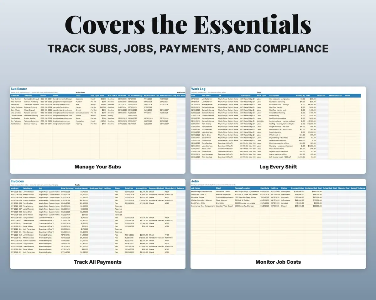 Subcontractor Management Tracker preview 4