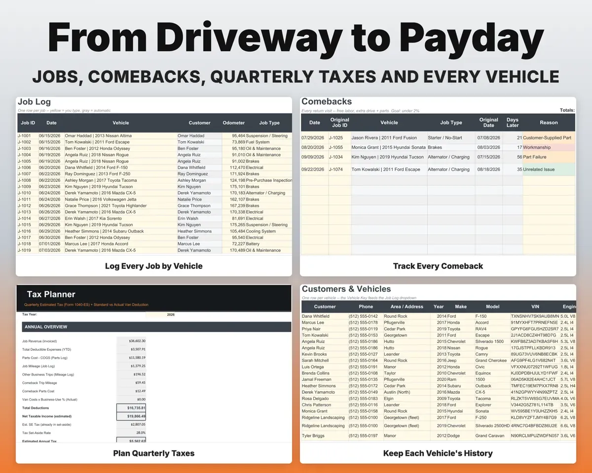 Mobile Mechanic Business Tracker preview 4