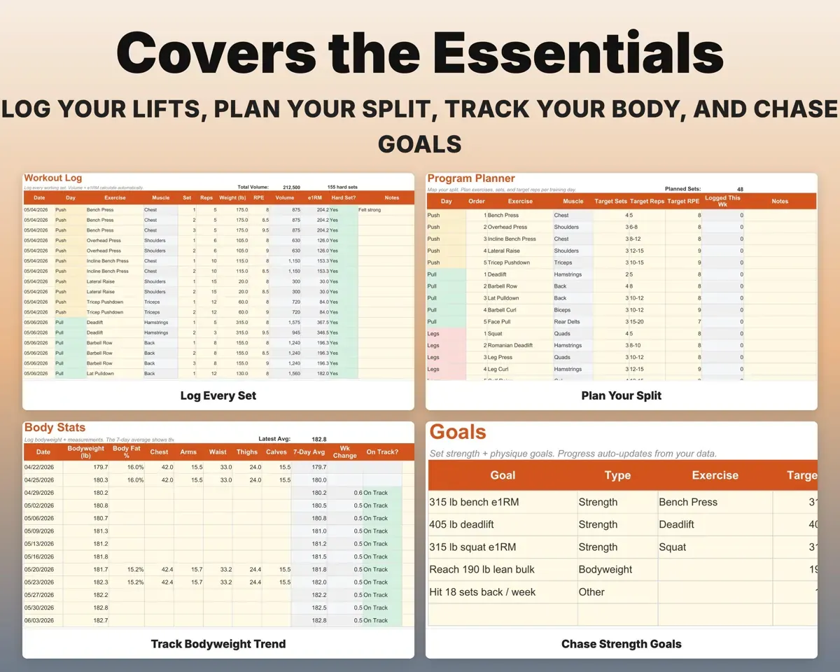 Workout Log Spreadsheet preview 4